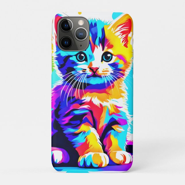 Funda De Case-Mate Para iPhone Gata Colorida Salpicadura (Reverso)