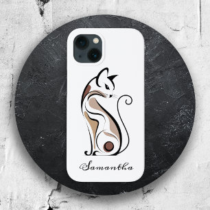 Funda Para iPhone 13 Gata moderna elegante, madre de gato, personalizad