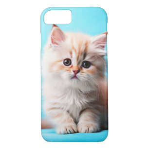 Funda Para iPhone 8/7 Gatito Adorable con fondo azul