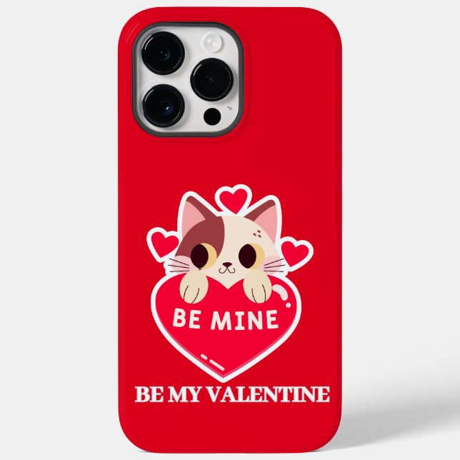 Funda De Case-Mate Para iPhone Gatito blanco con corazón (Reverso )