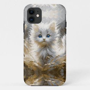 Funda Para iPhone 11 Gatito blanco preciado