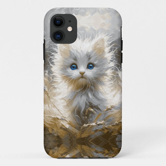 Funda De Case-Mate Para iPhone Gatito blanco preciado (Reverso)