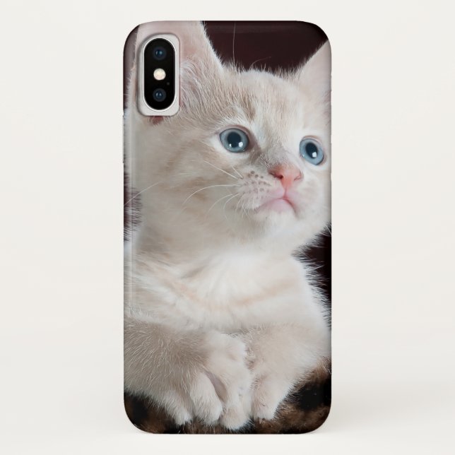 Funda De Case-Mate Para iPhone Gatito blanco vulnerable (Reverso)
