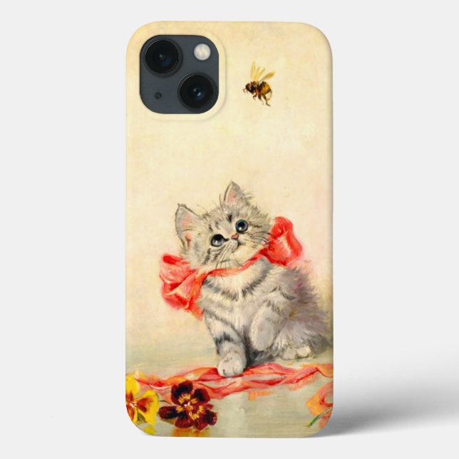 Funda De Case-Mate Para iPhone Gatito con cinta roja (Reverso)
