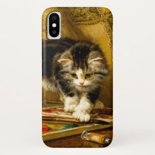 Funda Para iPhone X Gatito con pintura y brochas