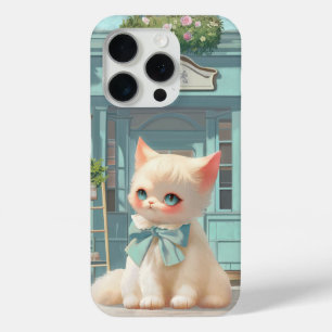 Funda Para iPhone 15 Pro Gatito con sabor suave y azul en pastelería