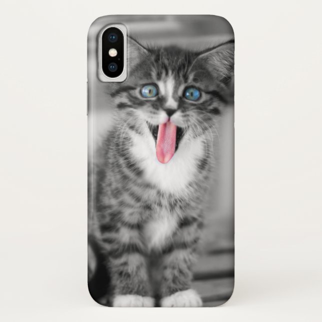 Funda De Case-Mate Para iPhone Gatito divertido (Reverso)
