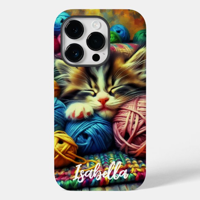 Funda De Case-Mate Para iPhone Gatito dulce durmiendo bajo una manta (Reverso )
