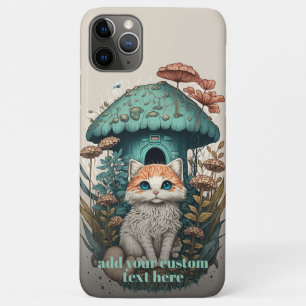 Funda Para iPhone 11 Pro Max Gatito Hongo Gato Flor Silvestre Cottagecore Perso