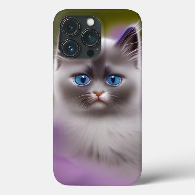 Funda De Case-Mate Para iPhone Gatito kitano de ojos azules y suaves (Reverso )
