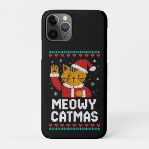 Funda Para iPhone 11 Pro Gatito Navideño