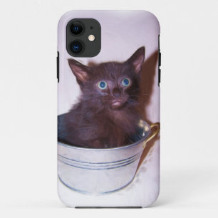 Funda Para iPhone 11 gatito negro