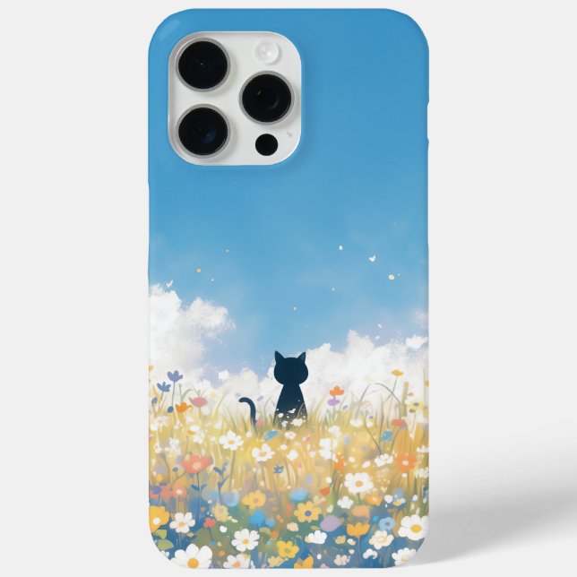 Funda De Case-Mate Para iPhone Gatito negro ensueño (Reverso )