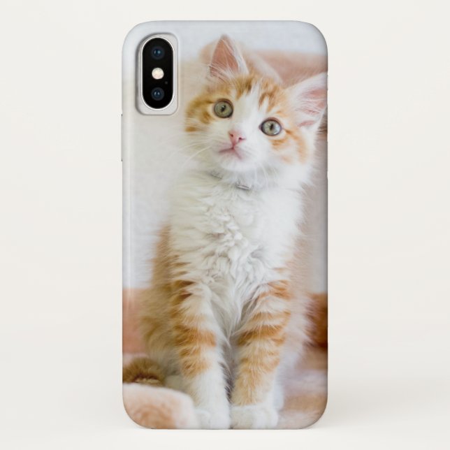 Funda De Case-Mate Para iPhone Gatito observado azul dulce (Reverso)