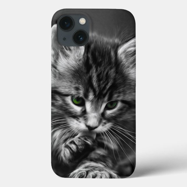 Funda De Case-Mate Para iPhone Gatito Oído Verde (Reverso)