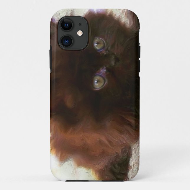 Funda De Case-Mate Para iPhone Gatito persa negro (Reverso)