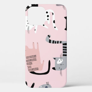 Funda Para iPhone 12 Gatitos coloridos: Vintage rosa infantil