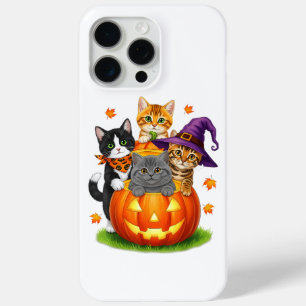 Funda Para iPhone 15 Pro Max Gatitos Lindos Calabaza Halloween Espeluznante Tem