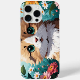 Funda Para iPhone 15 Pro Max Gatitos y flores