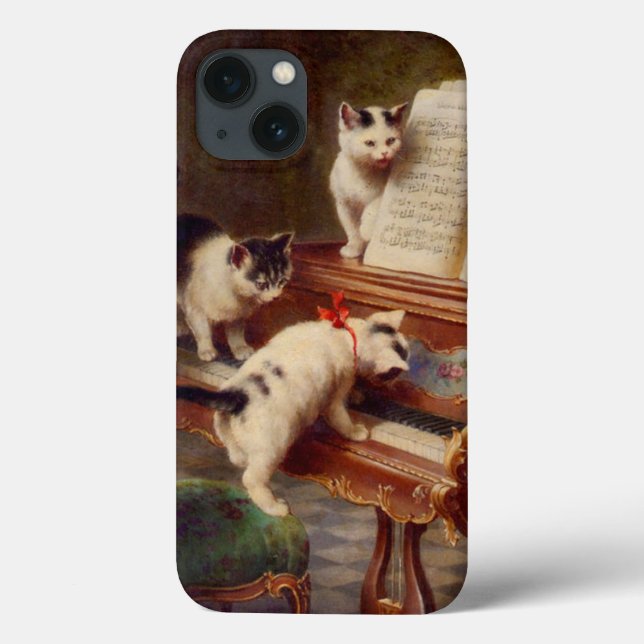 Funda De Case-Mate Para iPhone Gatitos y piano (Reverso)
