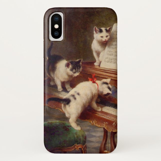 Funda De Case-Mate Para iPhone Gatitos y piano (Reverso)