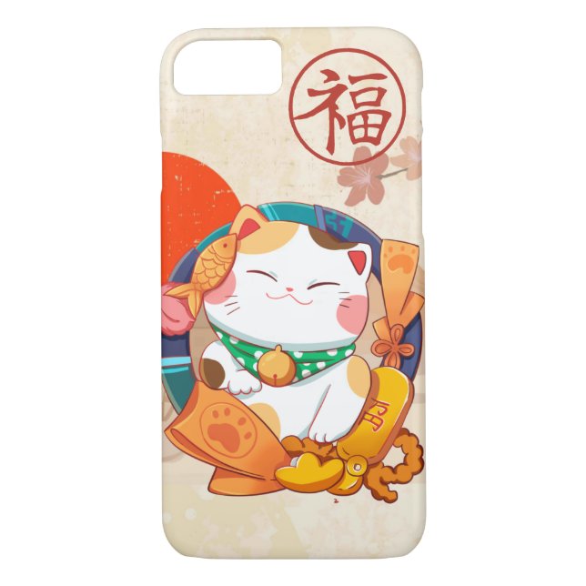 Funda De Case-Mate Para iPhone Gato afortunado (Reverso)