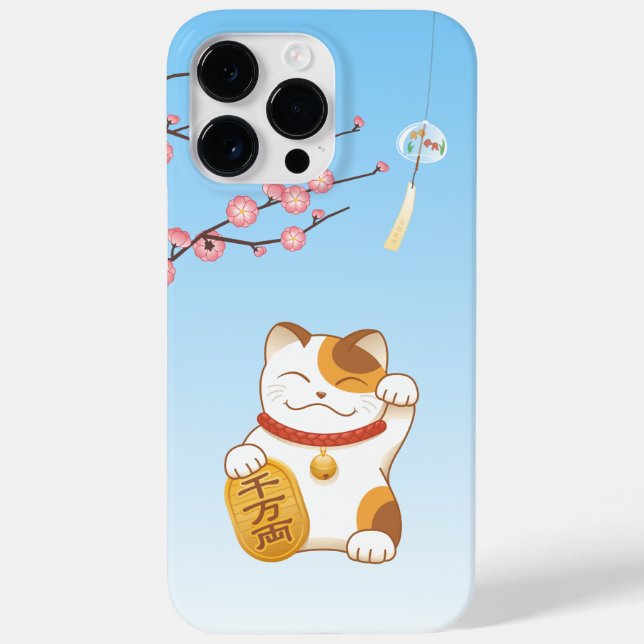 Funda De Case-Mate Para iPhone Gato afortunado japonés, Calico Maneki Neko (Reverso)