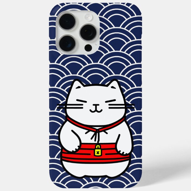 Funda De Case-Mate Para iPhone Gato afortunado japonés o Maneki-Neko (Reverso )