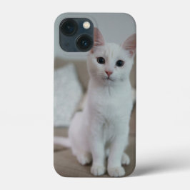 Funda Para iPhone 13 Mini gato americano de pelo corto blanco