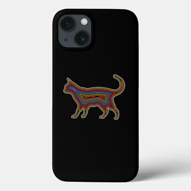 Funda De Case-Mate Para iPhone Gato arco iris (Reverso)