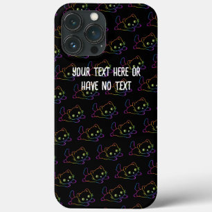 Funda Para iPhone 13 Pro Max Gato arco iris retro Kawaii Gatito mágico animal