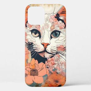 Funda Para iPhone 12 Gato Artístico
