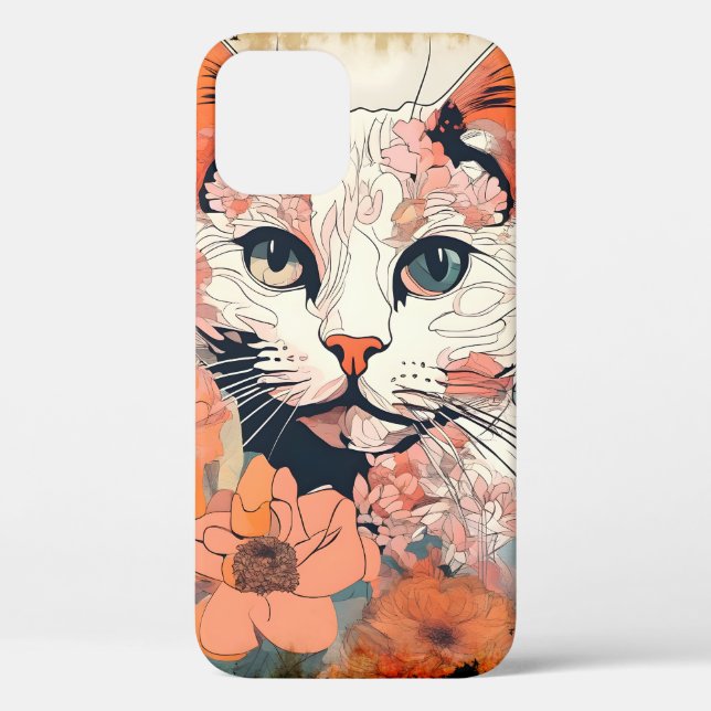 Funda De Case-Mate Para iPhone Gato Artístico (Reverso )