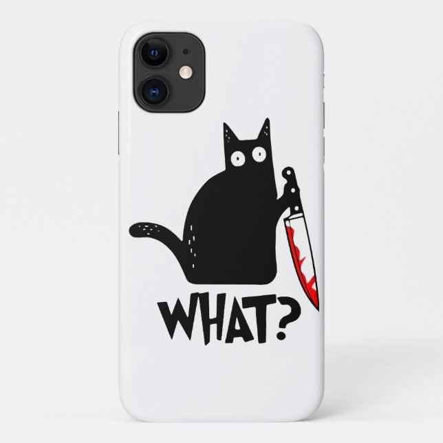 Funda De Case-Mate Para iPhone Gato asesino con cuchillo (Reverso)