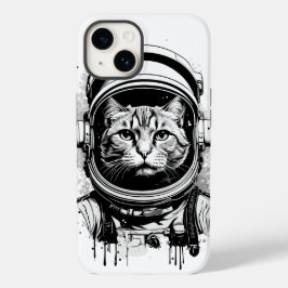 Funda Para iPhone 14 De Case-Mate Gato astronauta blanco y negro
