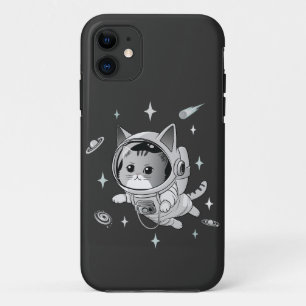 Funda Para iPhone 11 Gato astronauta en el espacio en gato lindo