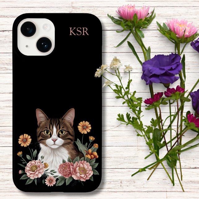 Funda De Case-Mate Para iPhone Gato atigrado dulce con flores  (Subido por el creador)