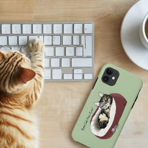 Funda Para iPhone 11 Gato atigrado lindo Día de la Madre Verde