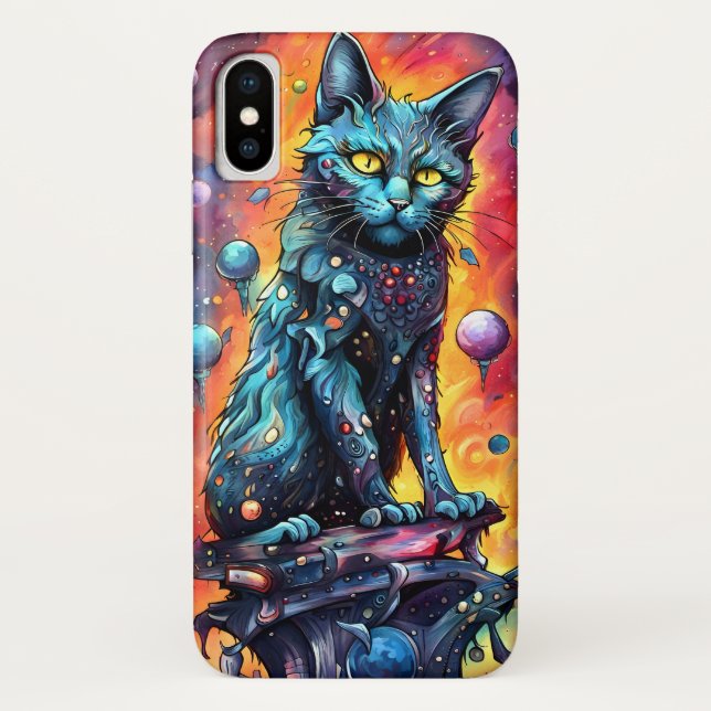 Funda De Case-Mate Para iPhone Gato azul I (Reverso)