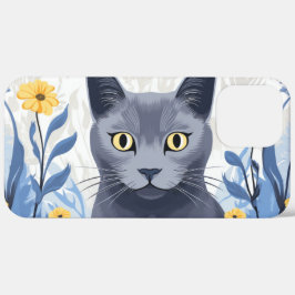 title_seo2 Gato Azul Ruso Flores Amarillas