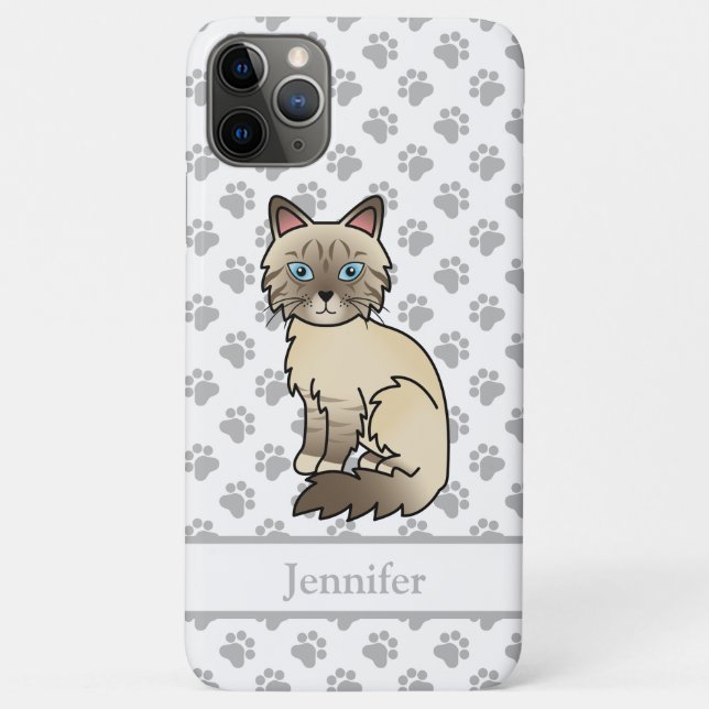 Funda De Case-Mate Para iPhone Gato Birman / Ragdoll de punto de chocolate atigra (Reverso)