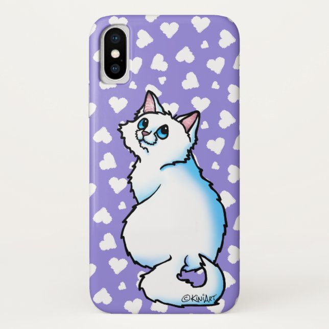 Funda De Case-Mate Para iPhone Gato Blanco (Reverso)