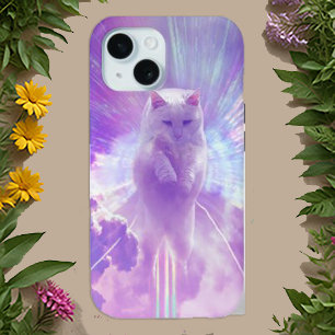 title_seo2 Gato blanco celestial - Arte onírico y vibrante