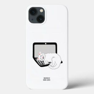 Funda Para iPhone 13 Gato blanco durmiendo en un Funda Apple iPhone 13