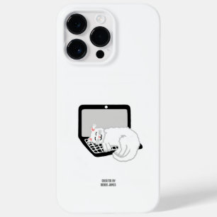 Funda Para iPhone 14 Pro Max De Case-Mate Gato blanco durmiendo en un portátil iPhone 14 Pro