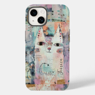 Funda Para iPhone 14 De Case-Mate Gato blanco lindo personalizado