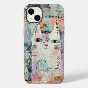 Funda Para iPhone 14 Plus De Case-Mate Gato Blanco Lindo Personalizado