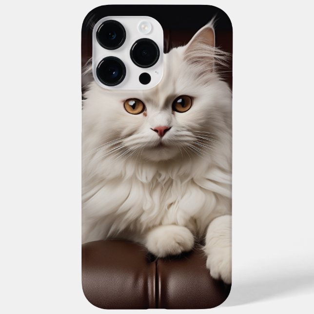 Funda De Case-Mate Para iPhone Gato blanco majestuoso (Reverso)
