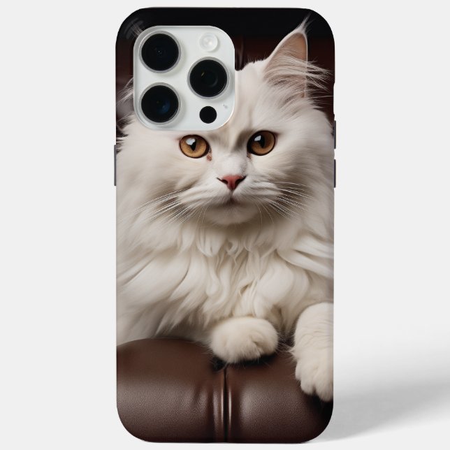 Funda De Case-Mate Para iPhone Gato blanco majestuoso (Reverso )