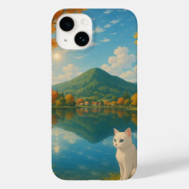 Funda Para iPhone 14 De Case-Mate Gato blanco pacífico junto al lago - Inspirado en 